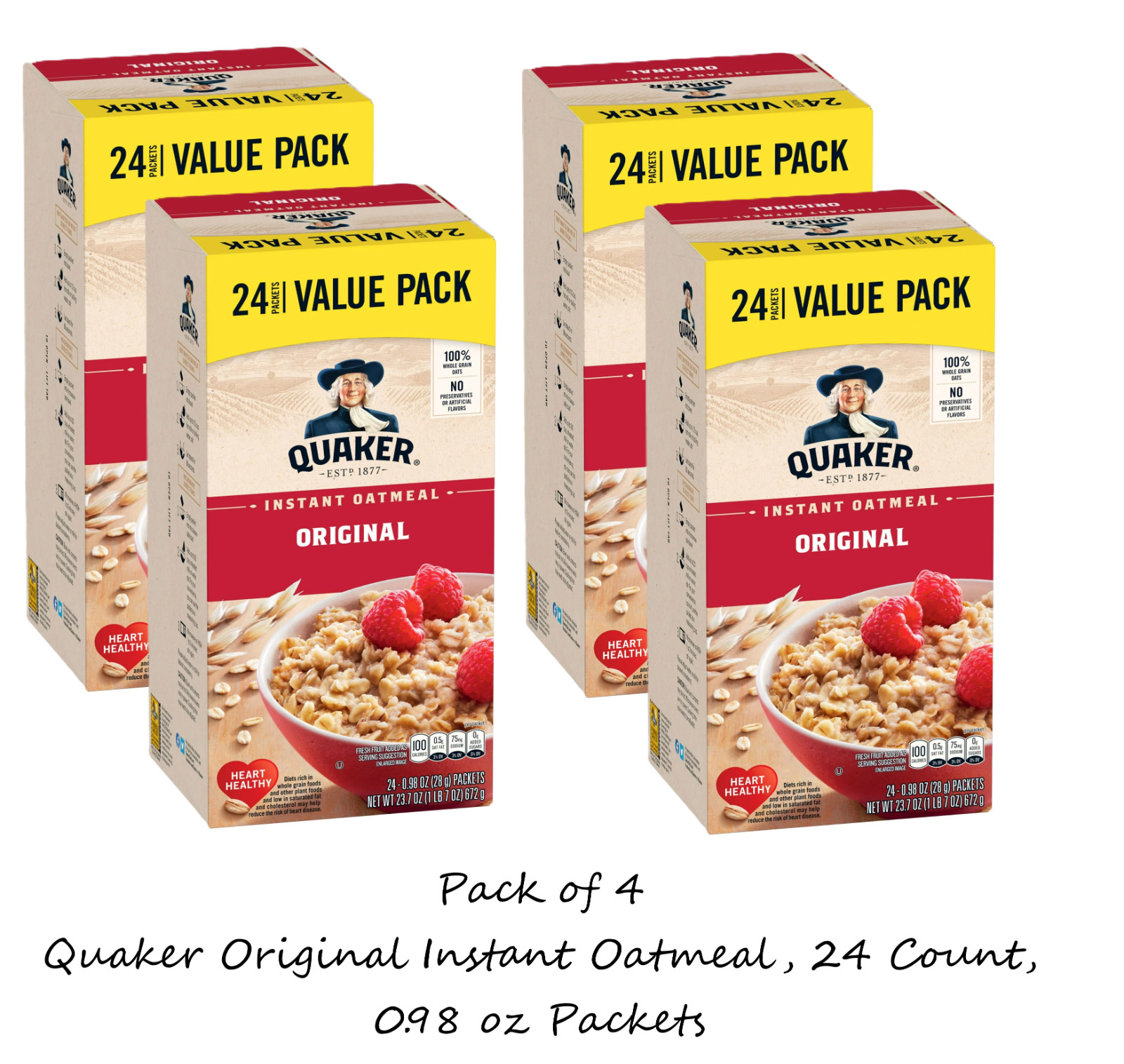 Quaker Original Instant Oatmeal, 24 Count, 0.98 oz Packets