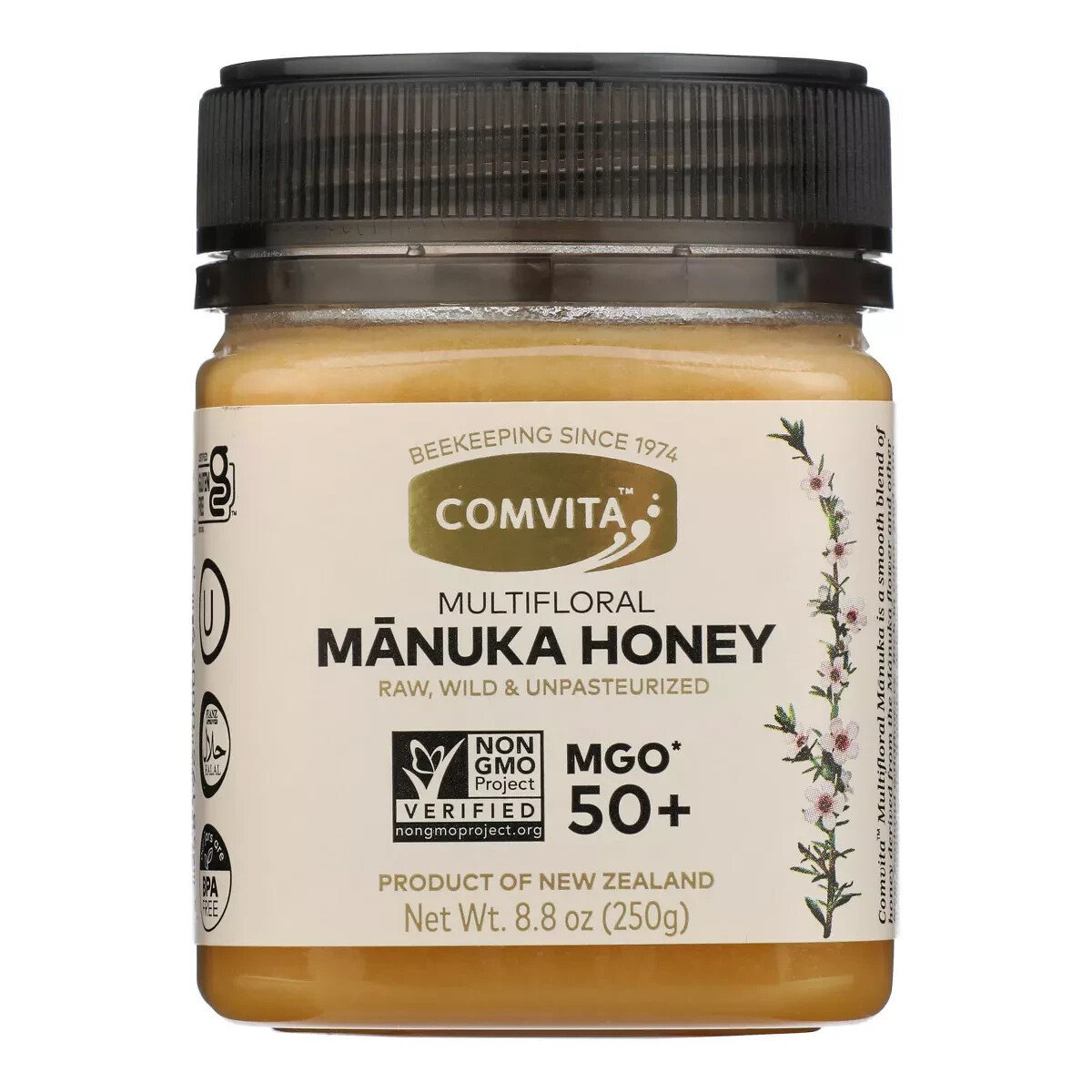 Comvita Multifloral Raw Wild New Zealand Manuka Honey MGO 50+ 8.8 oz (250g)