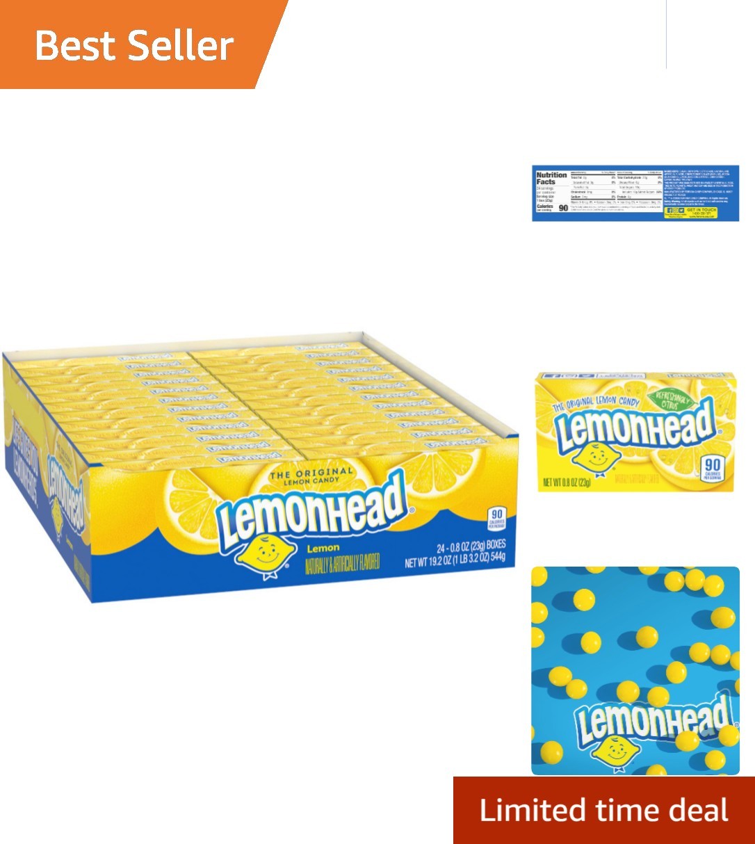 Classic Lemonhead Hard Candy – 0.8 Ounce Boxes in a Pack of 24 for All Occasions