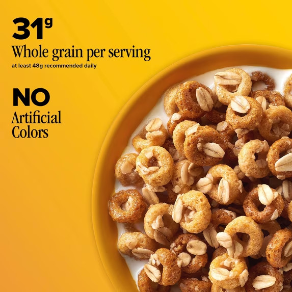 Cheerios Oat Crunch Oats ‘N Honey Breakfast Cereal Whole Grain Family Size, 24oz