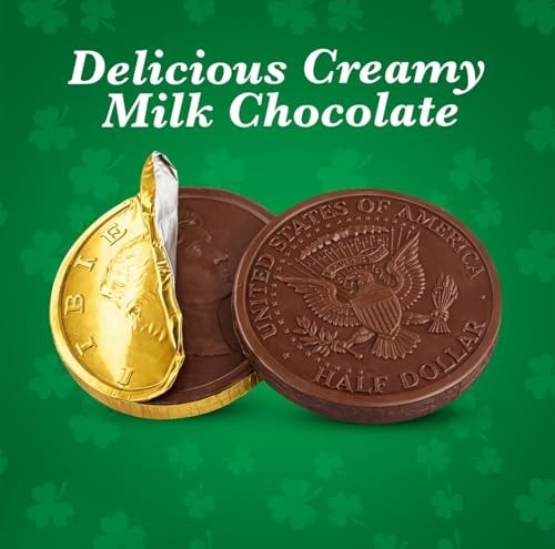Smooth Belgian Milk Chocolate Gold Coins – 50pcs, Perfect for St. Patrick’s Day