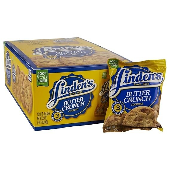Linden Anniversary, Birthday, Wedding Baked Butter Crunch Cookies (18-Pack)
