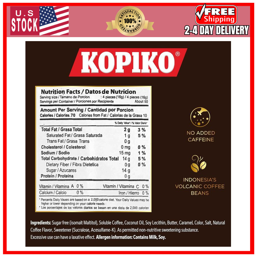 Kopiko Coffee Candy 28.2oz Bold Hard Candy Real Coffee Extract