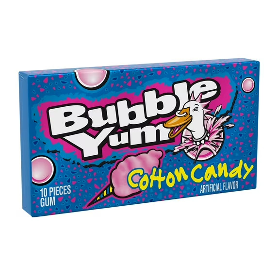 Bubble Yum Cotton Candy Flavored Chewy Bubble Gum, Pack 2.82 oz