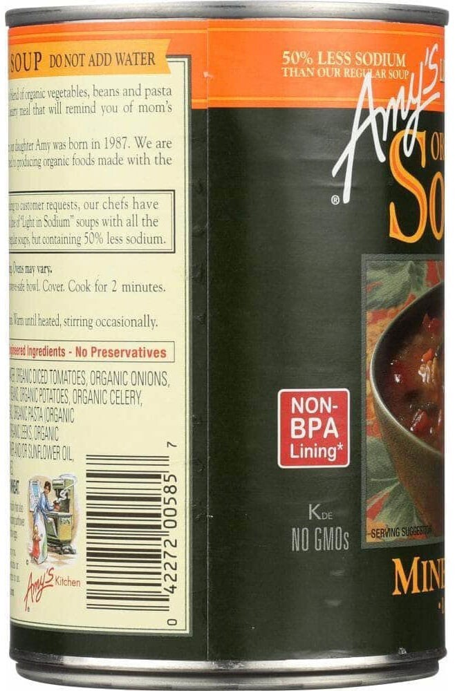 Amy’s Organic Light in Sodium Minestrone Soup – 14.1 oz