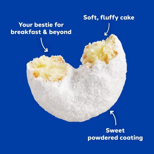 HOSTESS Powdered Donettes Bag, Powdered Sugar Mini Donuts – 10 oz