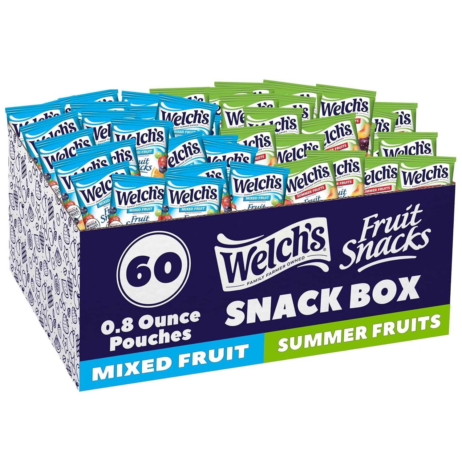 Welchs Gluten Free Mixed Fruit Snack Box 0.8oz Fruit Snack Packs Summer Fruits