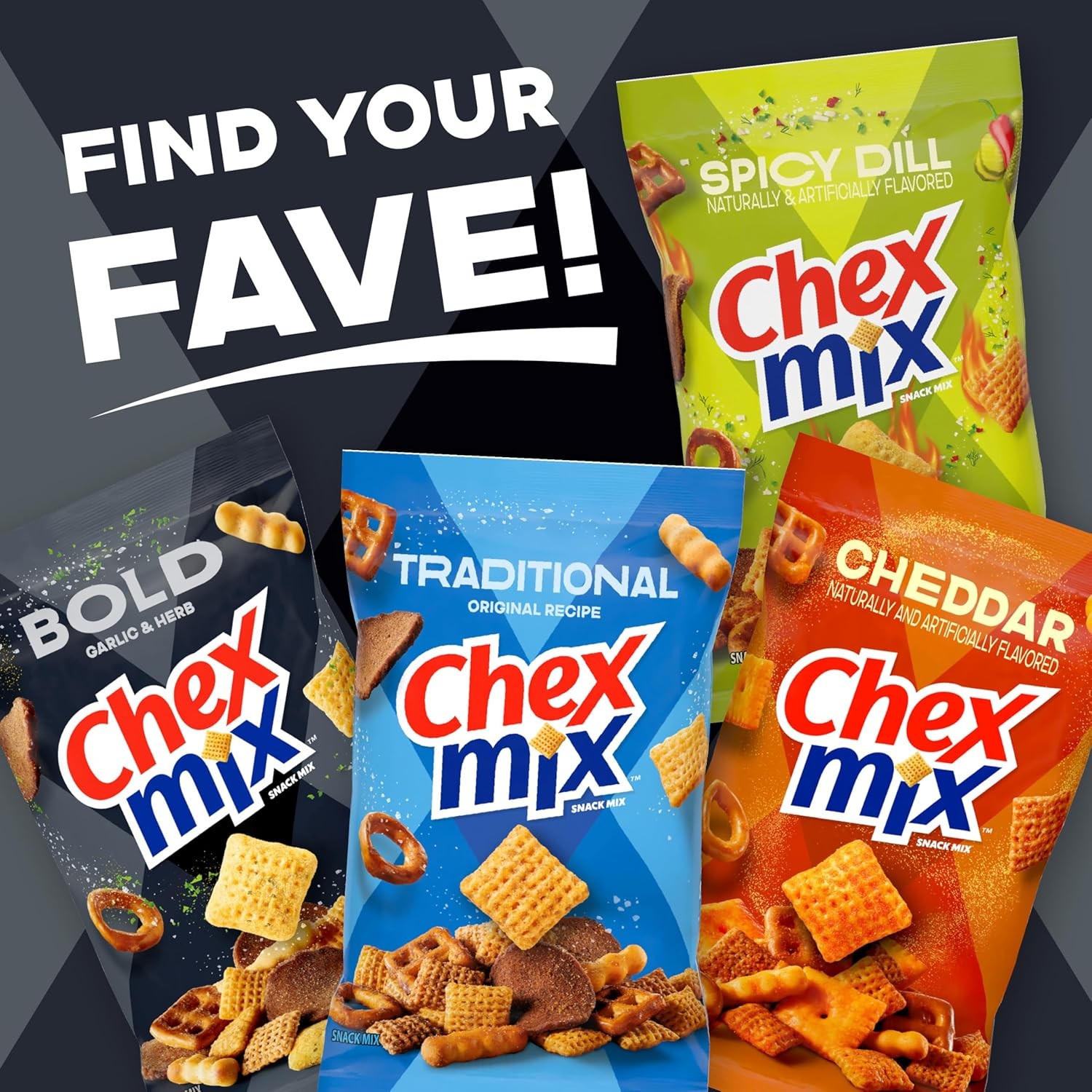 Chex Mix Bold Party Blend Savory Snack Mix, Family Size, 13.5 Oz