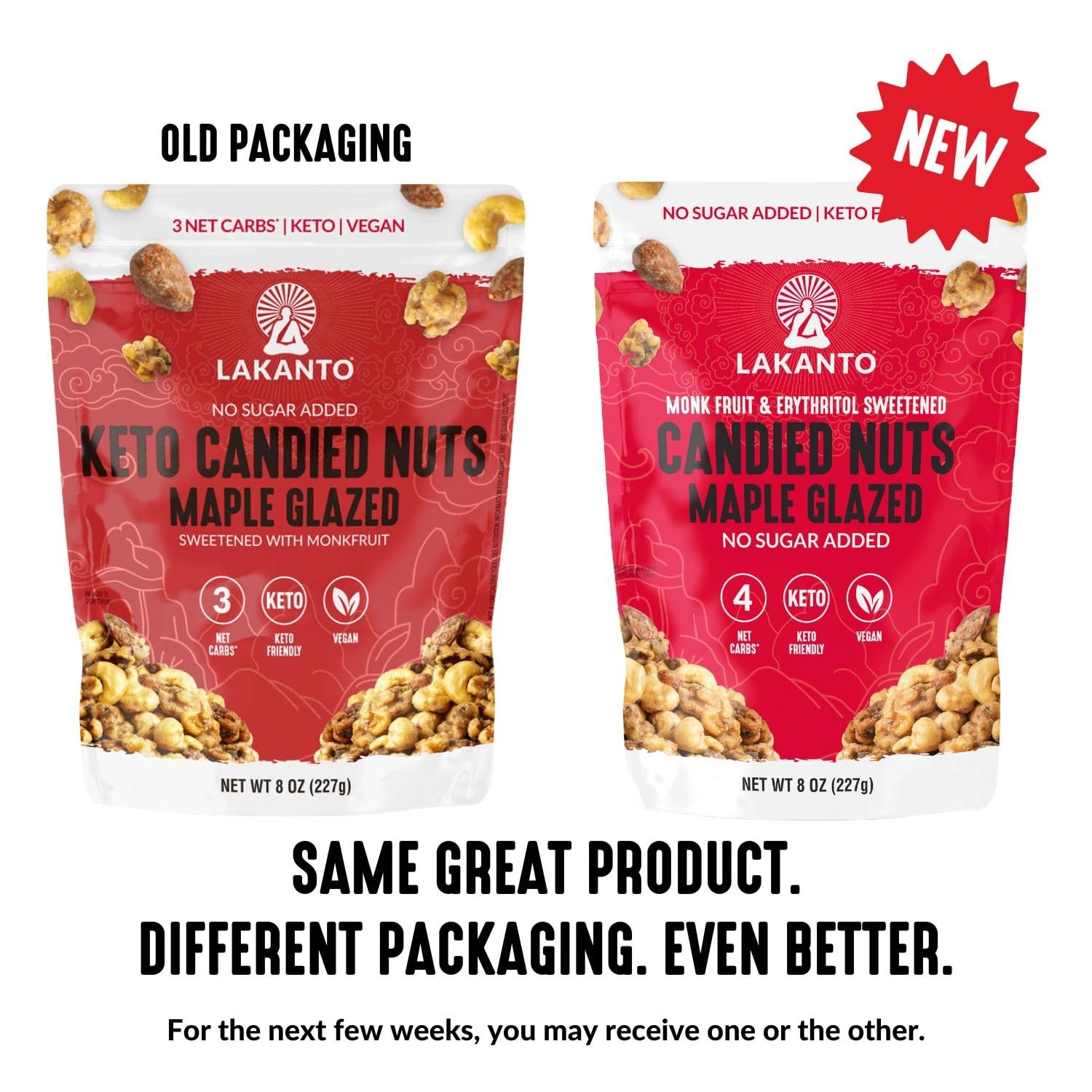 Lakanto Candied Nuts Maple Glazed – No Sugar Added, Sweetened with Monk Fruit…