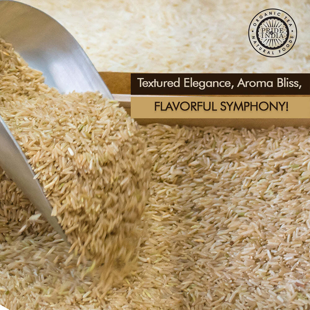 Extra Long Indian Brown Basmati Rice – Naturally Aged Healthy Grain Jar
