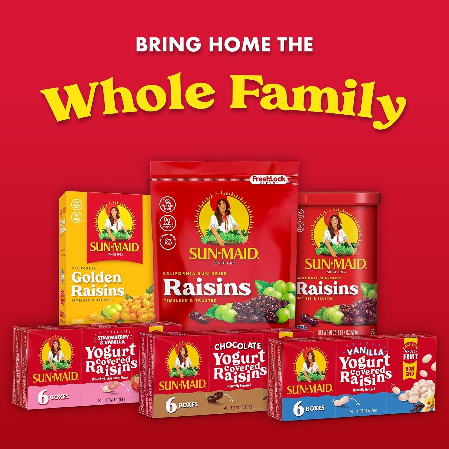 Nutritious California Dried Raisins – 6 Snack-Size Boxes for On-the-Go Families
