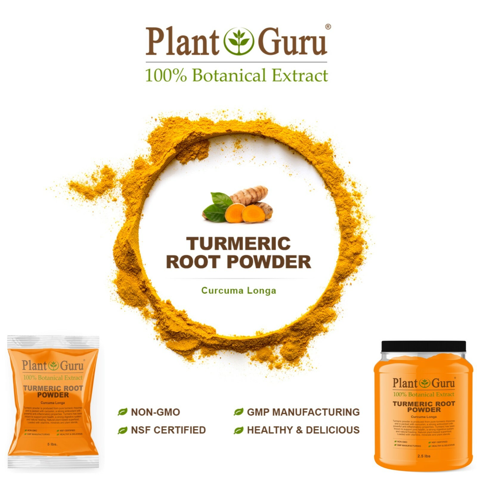 Turmeric Root Powder 5 lbs. Curcumin Curcuma Longa Raw Pure Tumeric Spice BULK