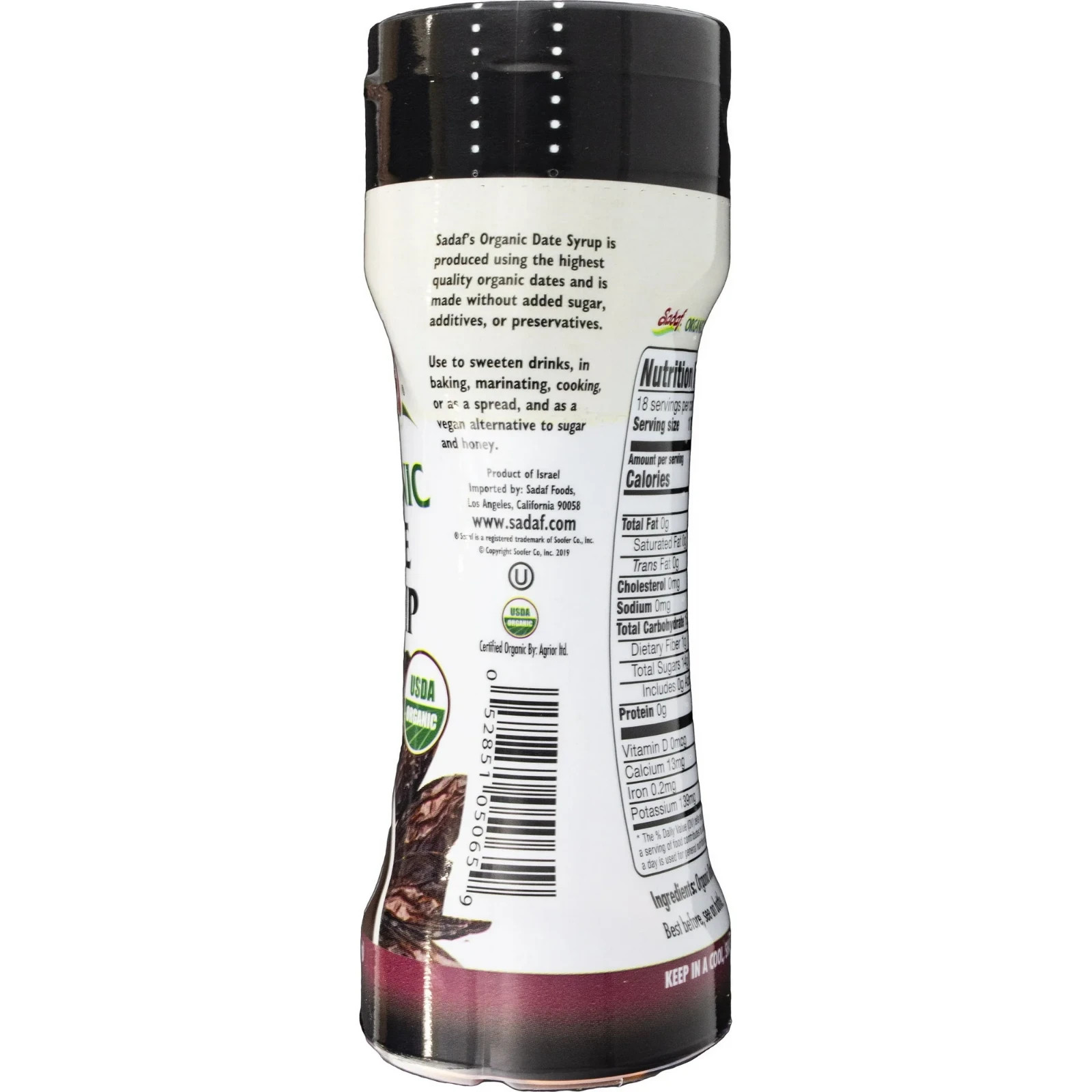 Sadaf brand, USDA Organic Date Syrup, 16 oz, in a Plastic Squeeze Bottle…