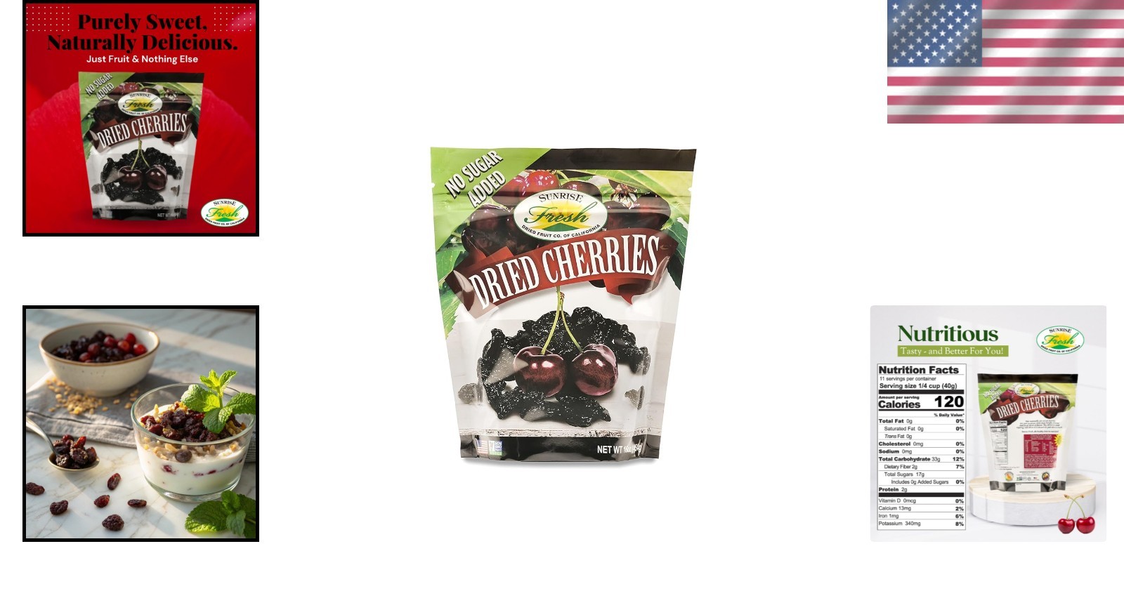 Deliciously Fresh Dried Sweet Cherries – Gluten-Free & Unsweetened, 1 lb