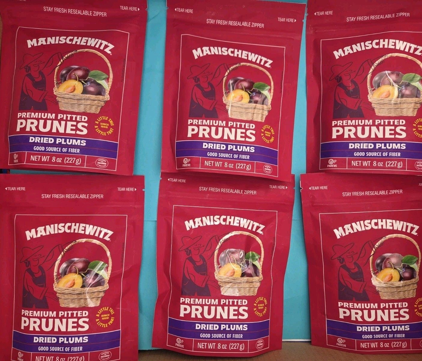 Manischewits Dried Prums Lot /6 BB 08/04/2027