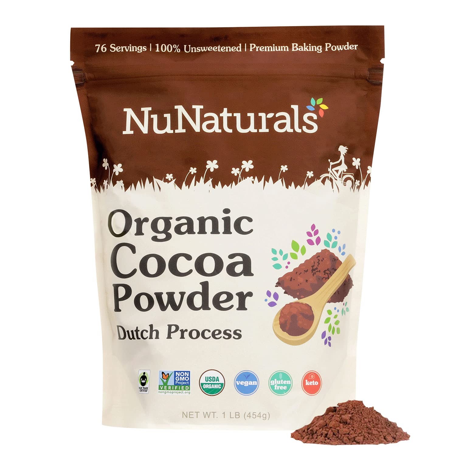 Cocoa Dutch Process Organic Fairtrade Certified 10-12%, 1 lb 2 Pack