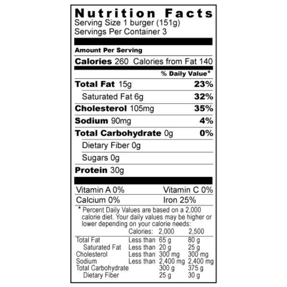 Bison Burger Patties | 12 – 1/3 lb Pre-Formed Burgers | Case of 4 | Nebraska Bis