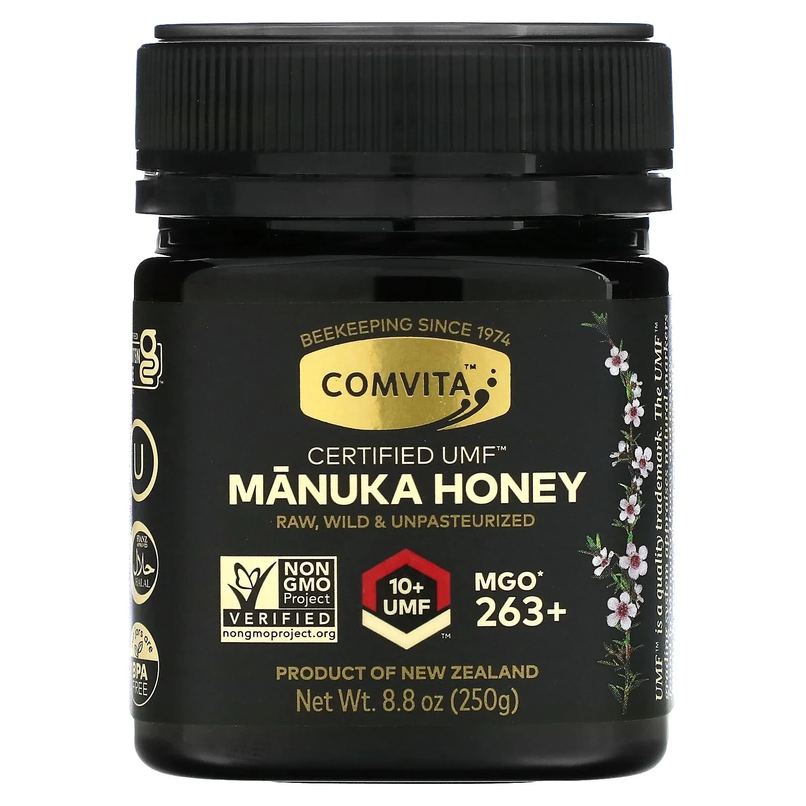 Comvita Raw Wild New Zealand Manuka Honey Certified UMF +10 MGO 263+ (250g)