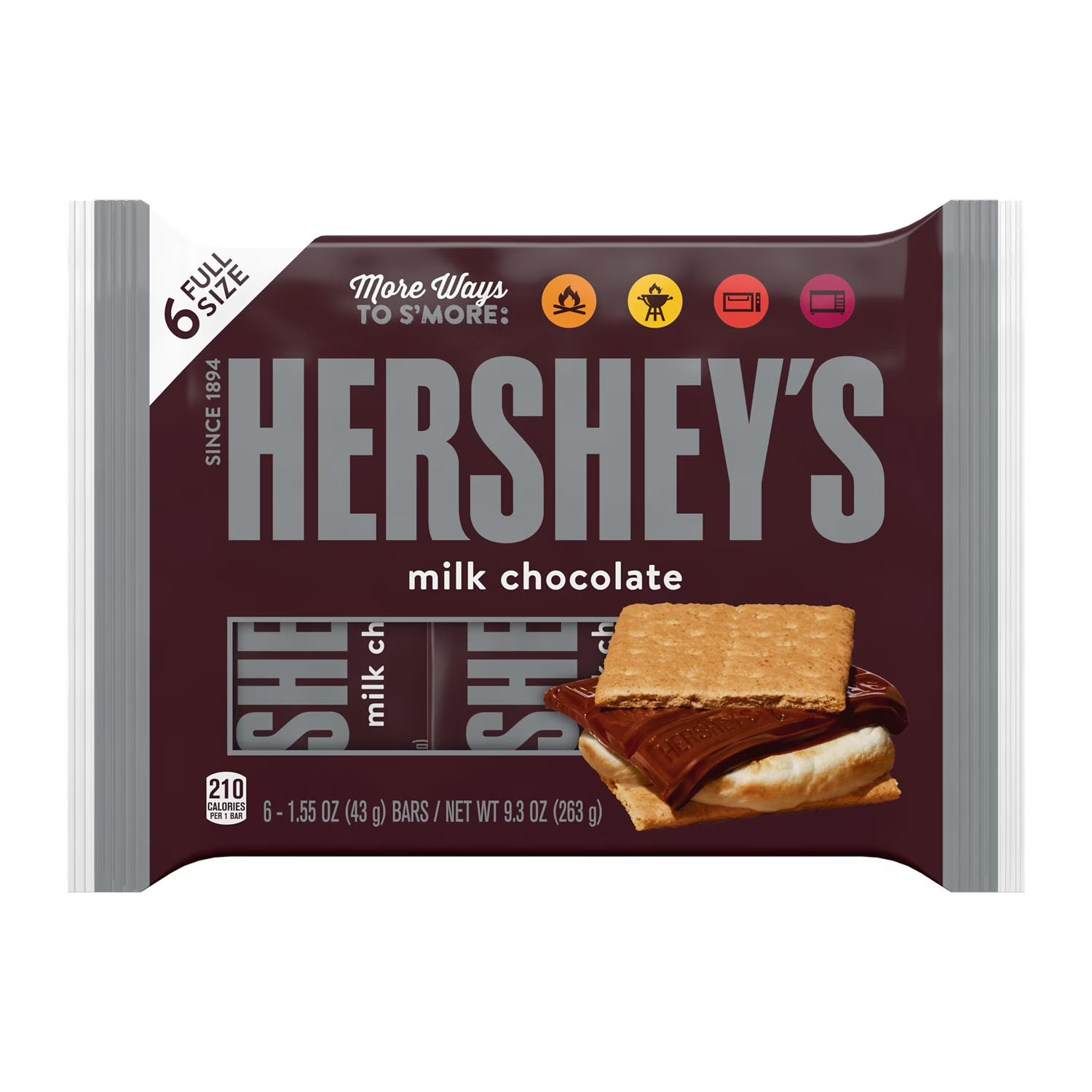 Hershey’s Milk Chocolate Candy Bars, 1.55 oz (6 Count) FREE SHIPPING