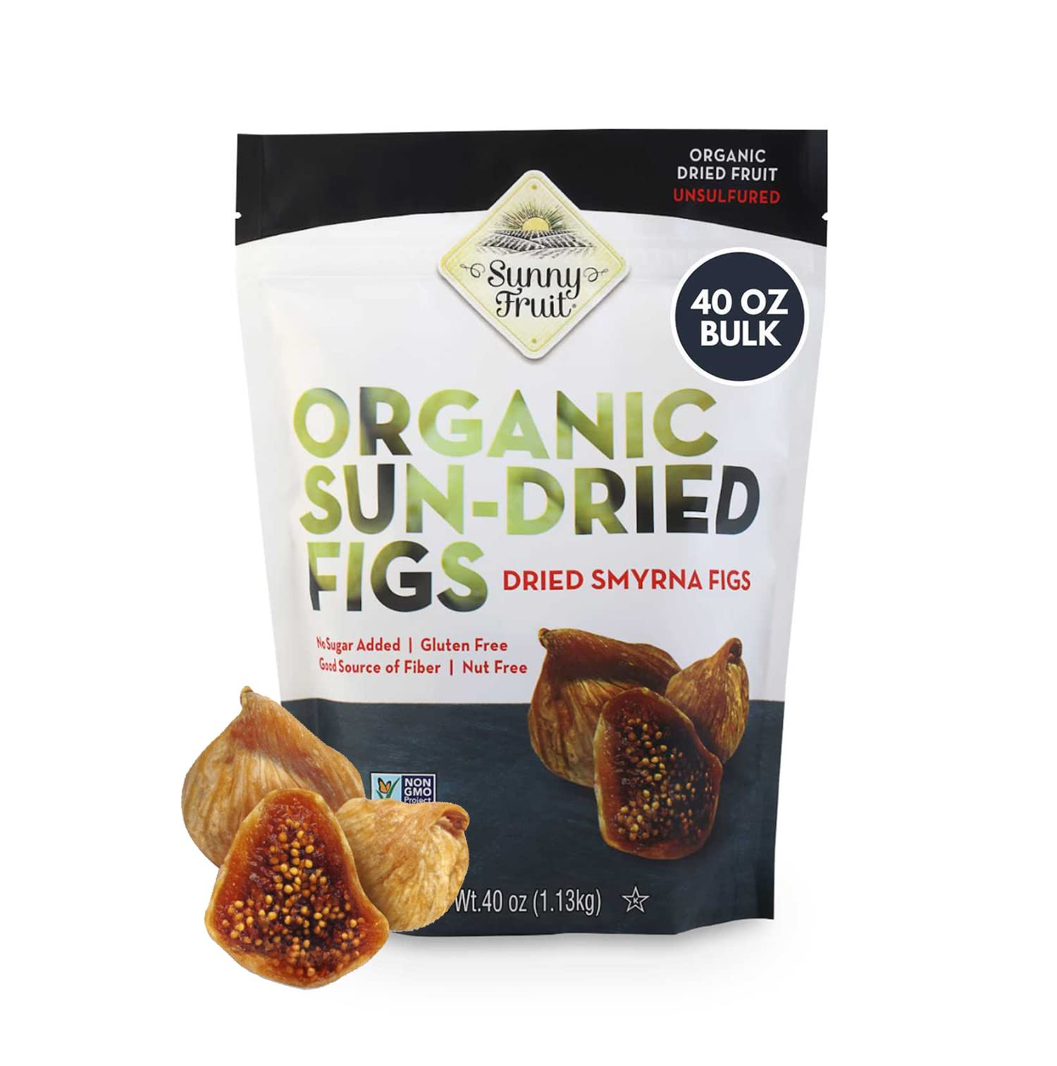 Sunny Fruit Organic Turkish Dried Figs, 2.5 Pound Bulk (Pack of 1)