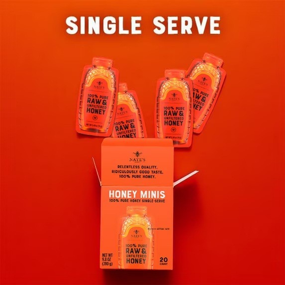 Nature Nate’s Honey Minis: 100% Pure Raw and Unfiltered Honey – 20 Single Serve