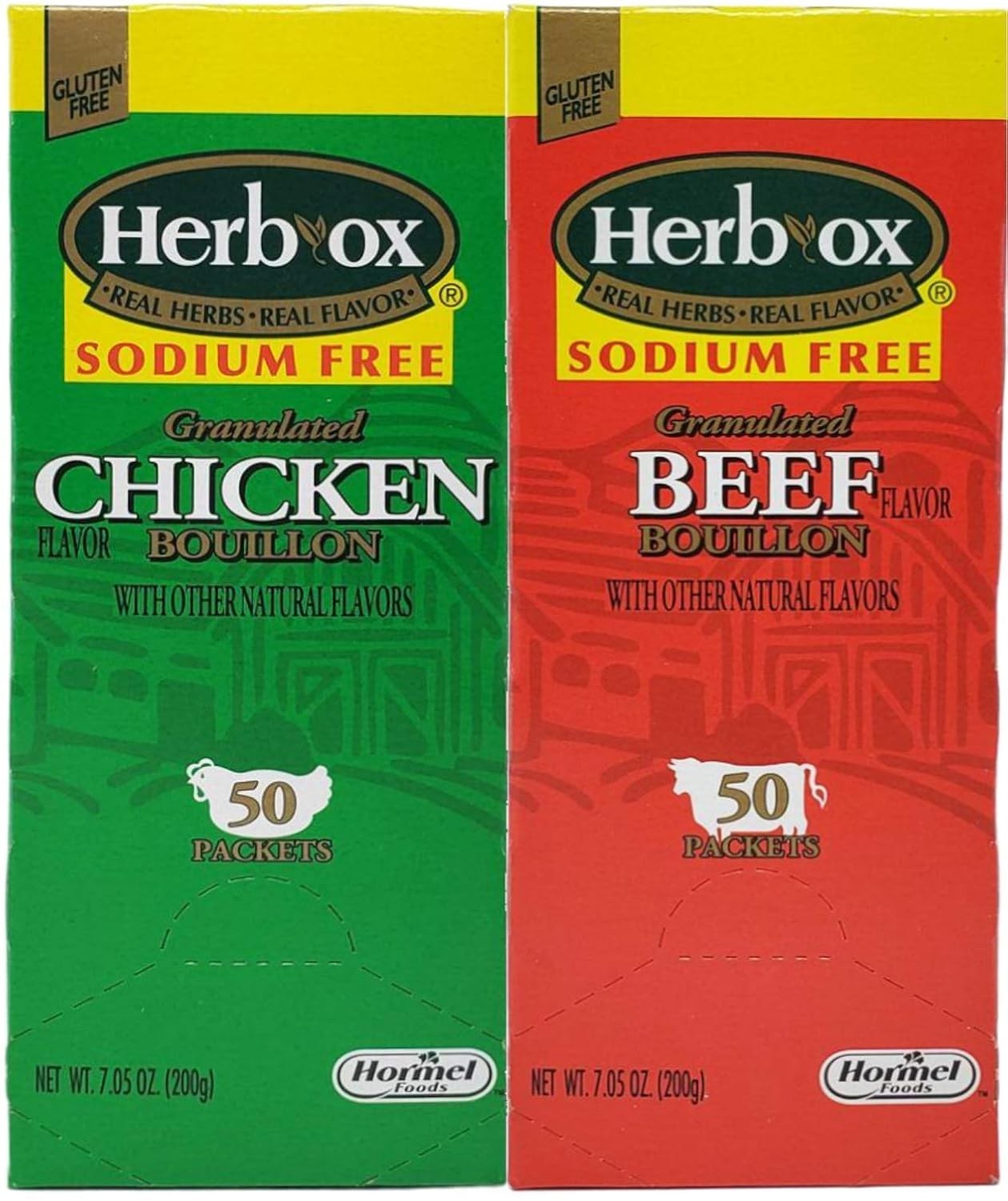 Herb-Ox Bouillon Bundle, Beef & Chicken, 100 Packets