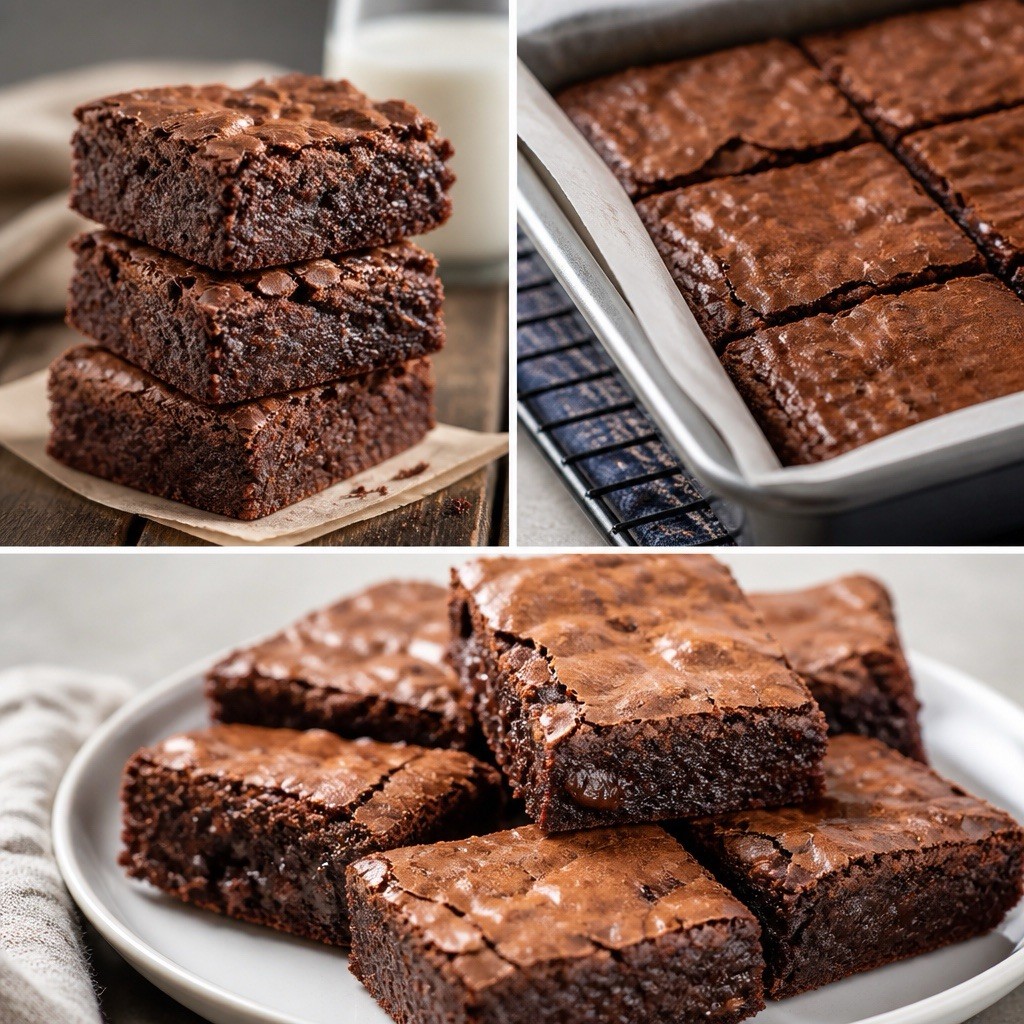 Fresh Homemade Chocolate Brownies Made From Fresh Ingredients.