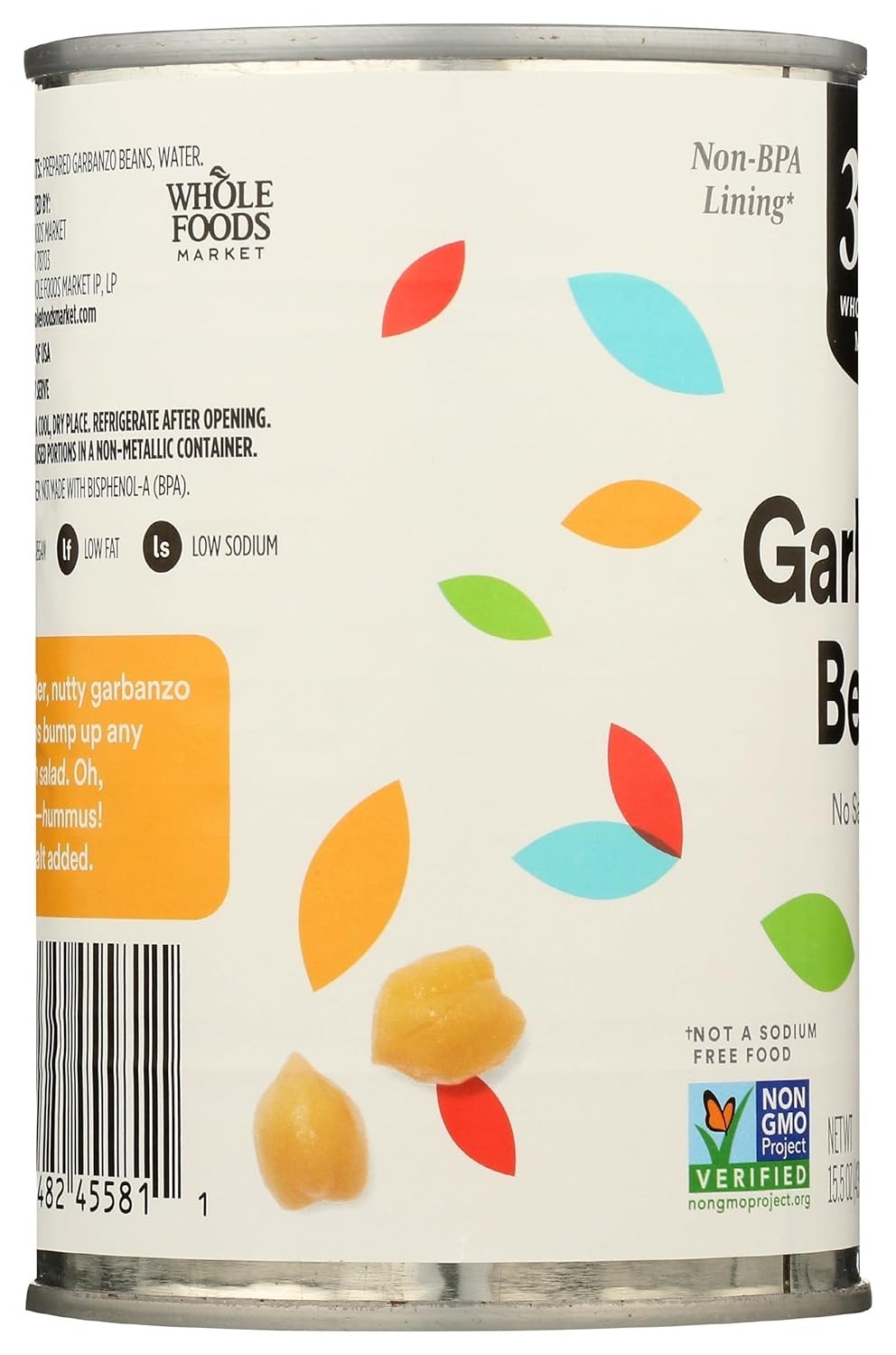 Unsalted Garbanzo Beans, 15.5 Ounce