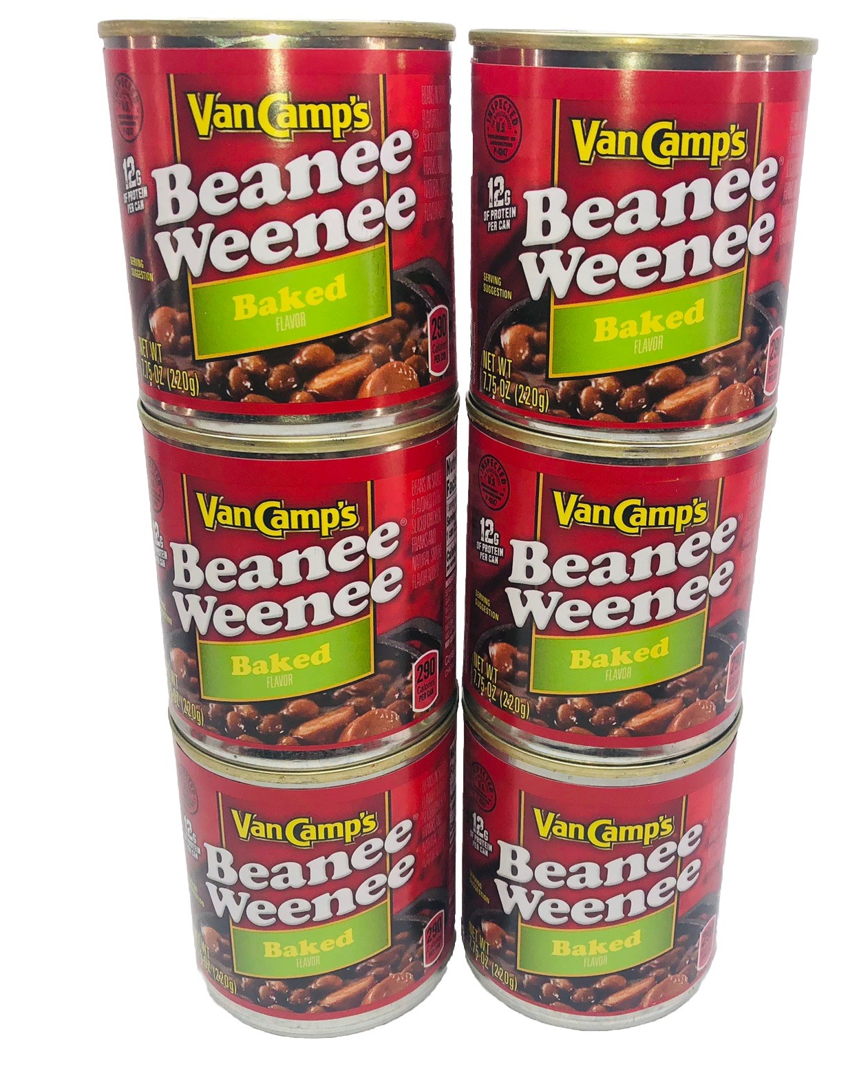 6 X Van Camp’s Baked Beanee Weenee 7.75 oz can Beans Franks Hot Dogs Exp.11/2027