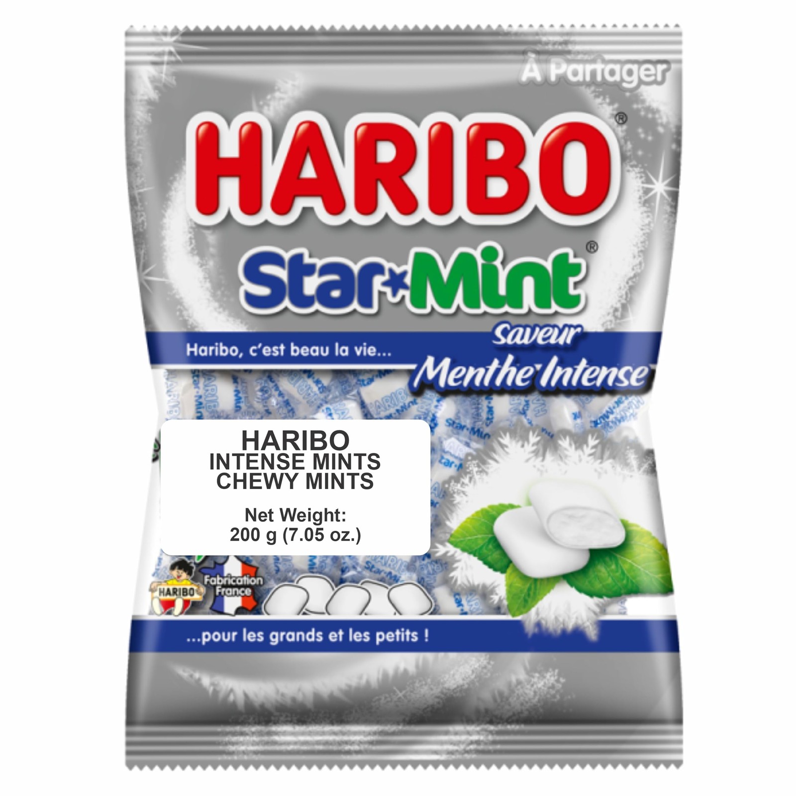 Haribo Starmint Fraîcheur Menthe Intense 200g 7.05 Ounce (Pack of 1), White