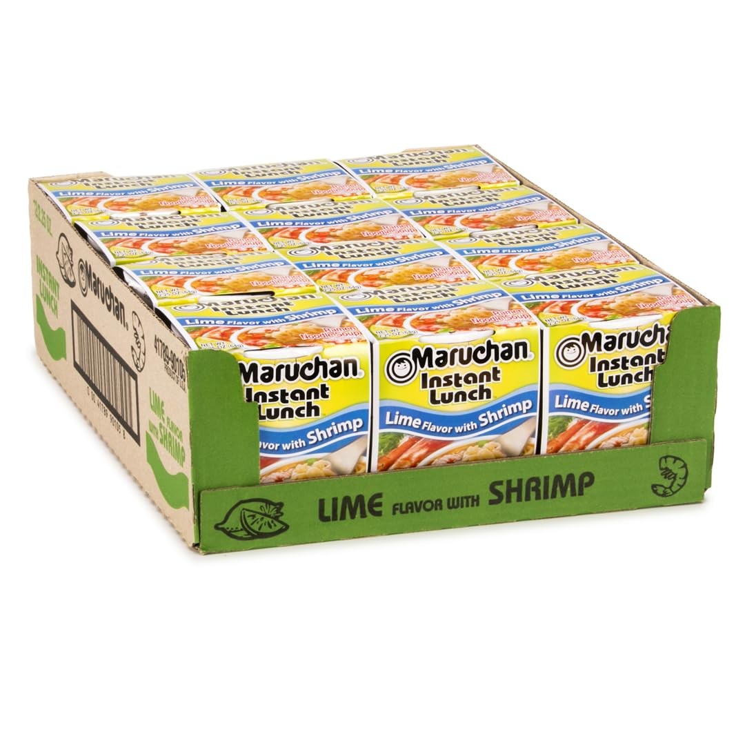 Maruchan Instant Lunch Lime with Shrimp, Ramen Noodle Soup 12 Count