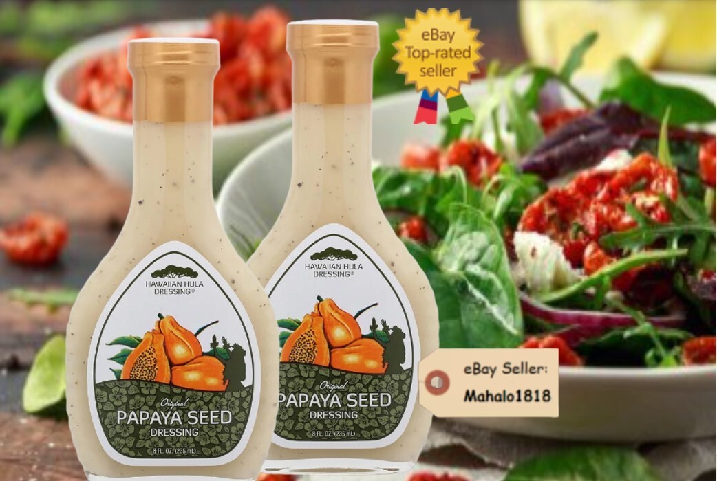 Hawaiian Hula PAPAYA SEED DRESSING 8 oz Hawaii Marinade NEW (Lot of 2)