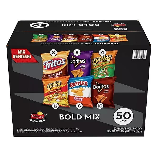 Frito Lay Bold Mix Chips Variety Pack 50 pk – Free Shipping