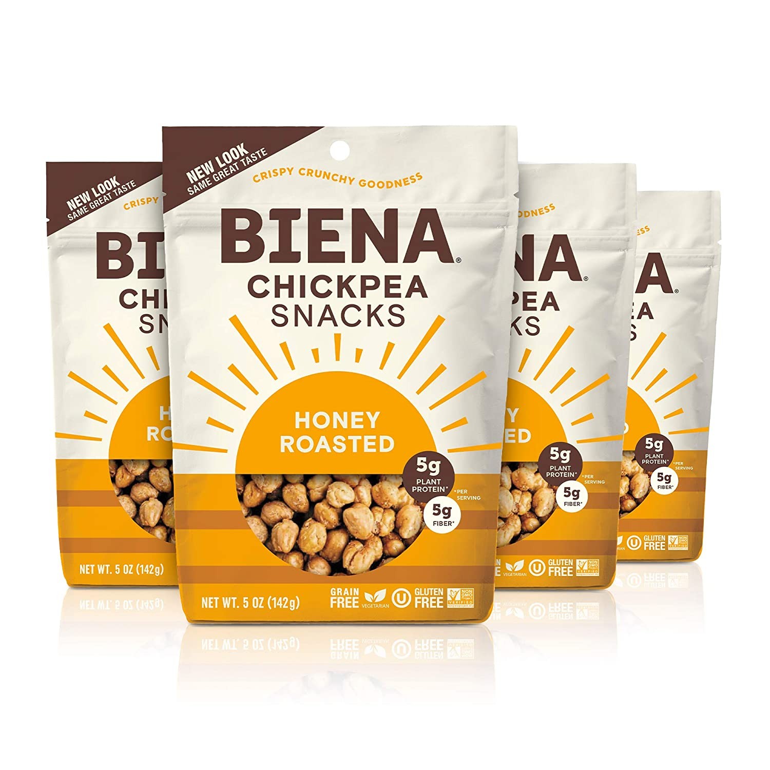 [1 unit] Biena Chickpea Snacks, Honey Roasted, 5 Ounce