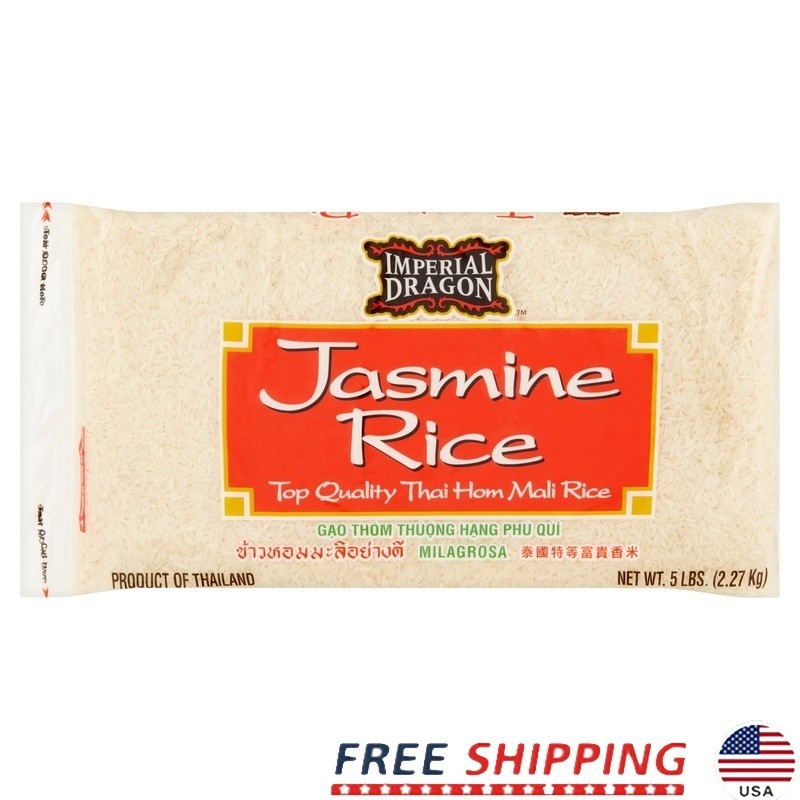 Thai Hom Mali Jasmine Rice 5lb Non-GMO Gluten-Free Long Grain Resealable Bag New