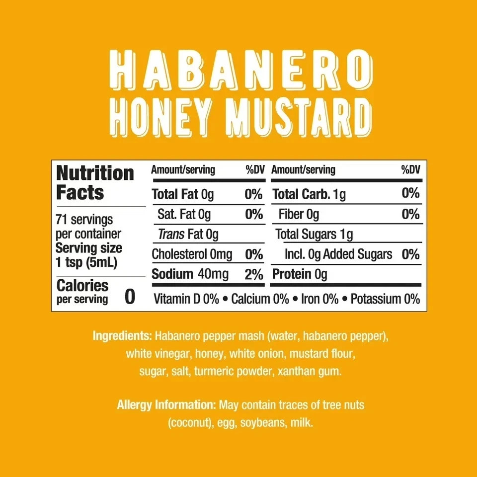 Melinda’s Habanero Honey Mustard, Pepper Sauce and Condiment, 12 Fl Oz