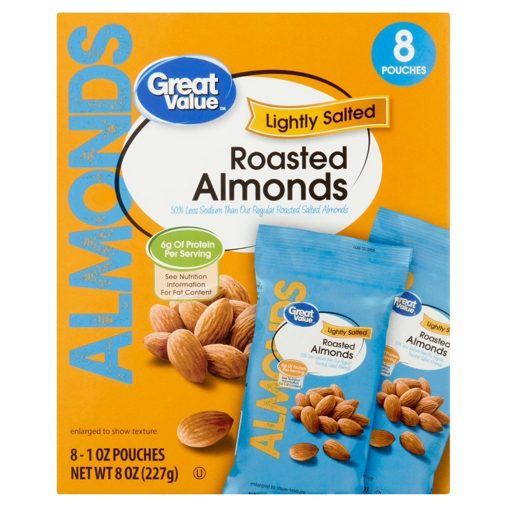 Lightly Salted Roasted Almonds 1 oz Pack of 8 Snack Packs