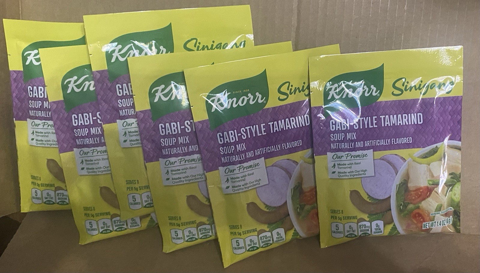 6Packs. Knower Sinigang GABI STYLE TAMARIND SOUO MIX. 40grams Each