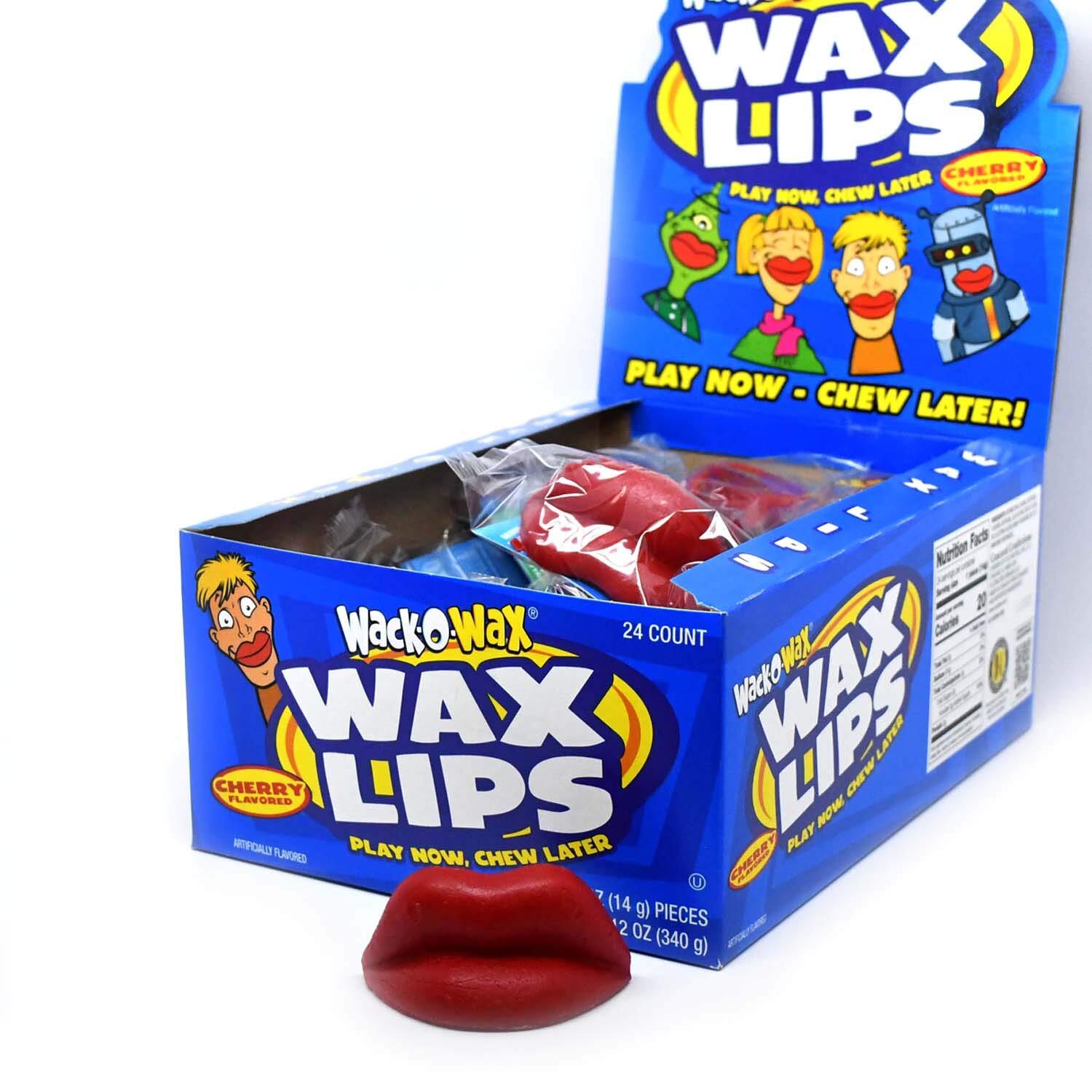 24 Count Cherry Flavor Wack O Wax Lips Fun Treat for Parties Halloween