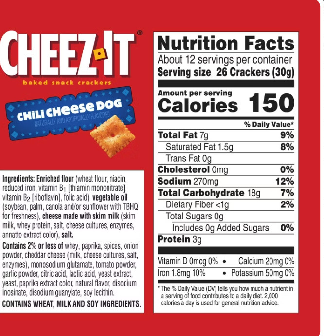 Cheez-It Chili Cheese Dog Baked Snack Crackers – 12.4oz TIKTOK VIRAL!