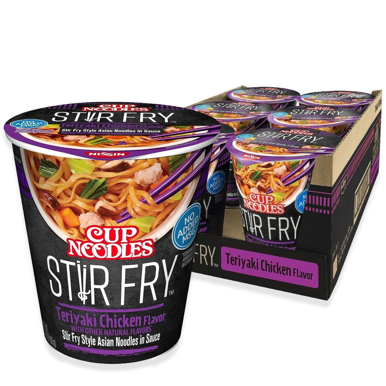 Nissin Cup Noodles Stir Fry in Sauce, Teriyaki 2.89 Ounce (Pack of 6)