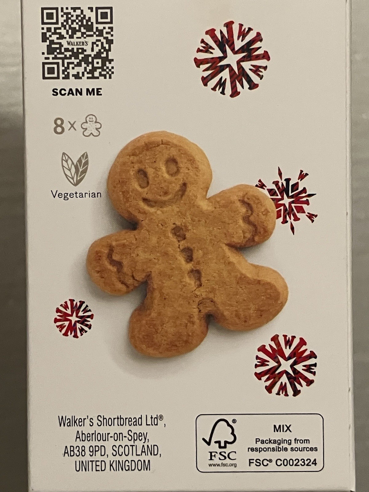 Walker’s Festive Shortbread Gingerbread Men – 4.4 oz Shortbread Cookies Lot of 2