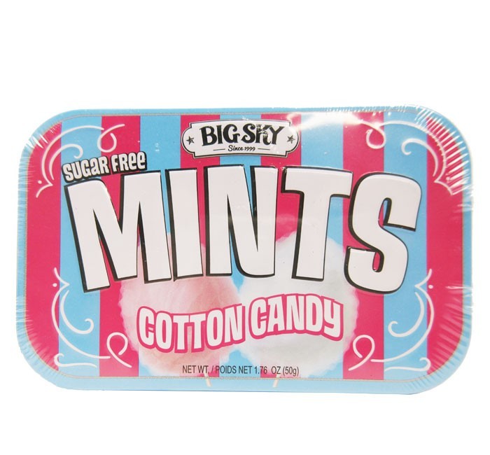 Big Sky Brands Sugar Free Mint Candy, Cotton Candy Flavor, 50g in Tin