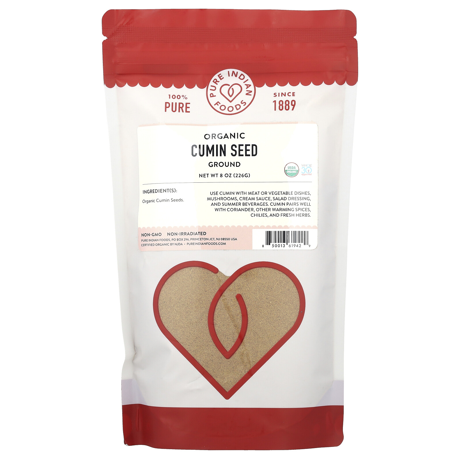 Organic Cumin Seed, Ground, 8 oz (226 g)