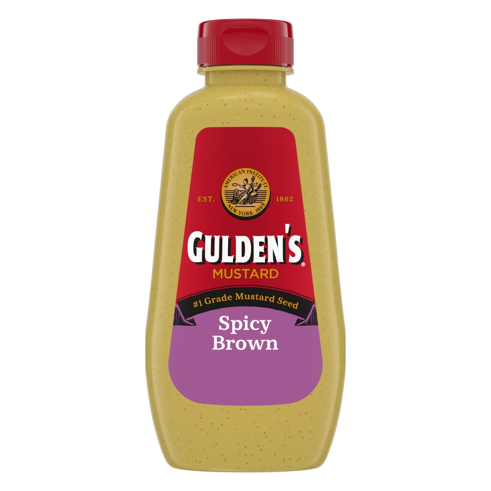 4 Pack Gulden’s Spicy Brown Mustard Size 12 oz Squeeze Bottles Bold Flavor