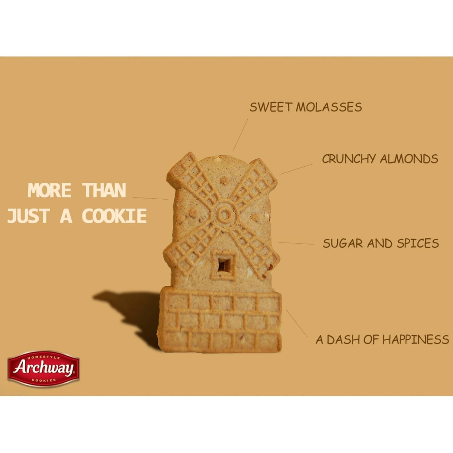Delicious 9 Oz Box of Homestyle Windmill Cookies with Almonds & Cinnamon