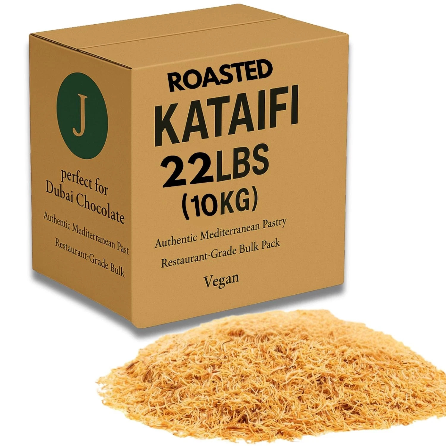 Roasted Kataifi Shredded Fillo Dough 10kg 22 lbs – Crispy PreToasted Kadayif …