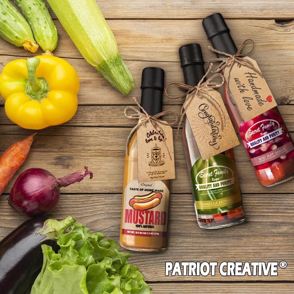 PATRIOT 40pk 3oz Black Glass Hot Sauce Woozy Bottles