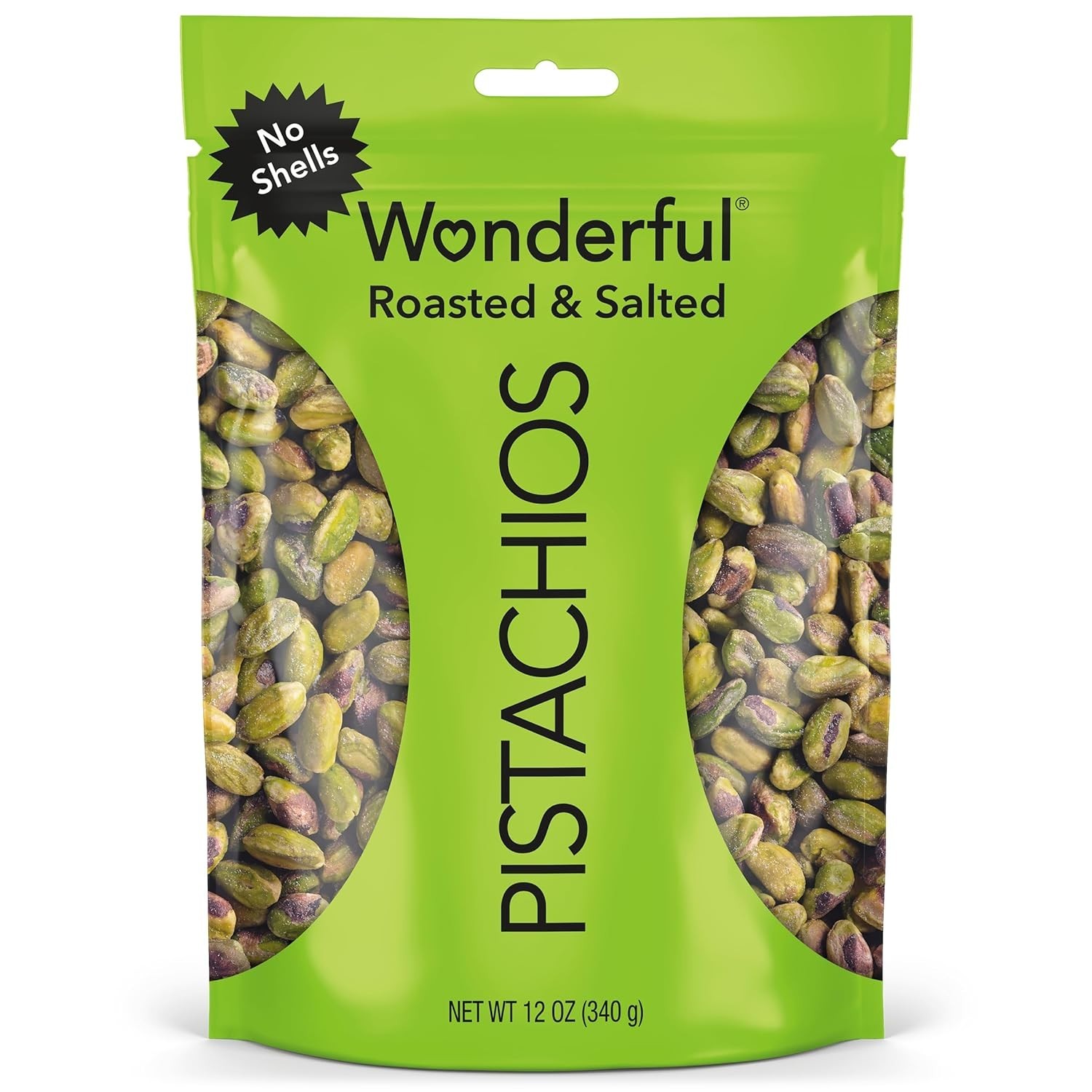 Wonderful Pistachios & Almonds No-Shell Roasted and Salted Pistachios 12 oz