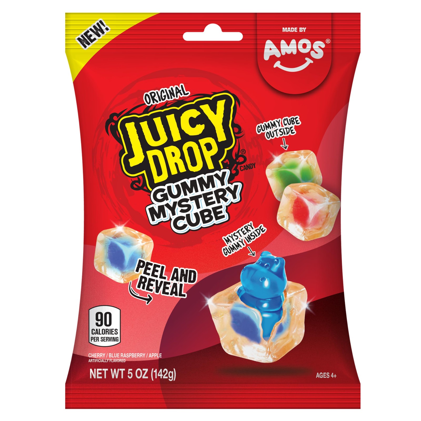 Juicy Drop Easter Mystery Gummy Candy Cubes, 5 Ounce (Pack of 1), Red